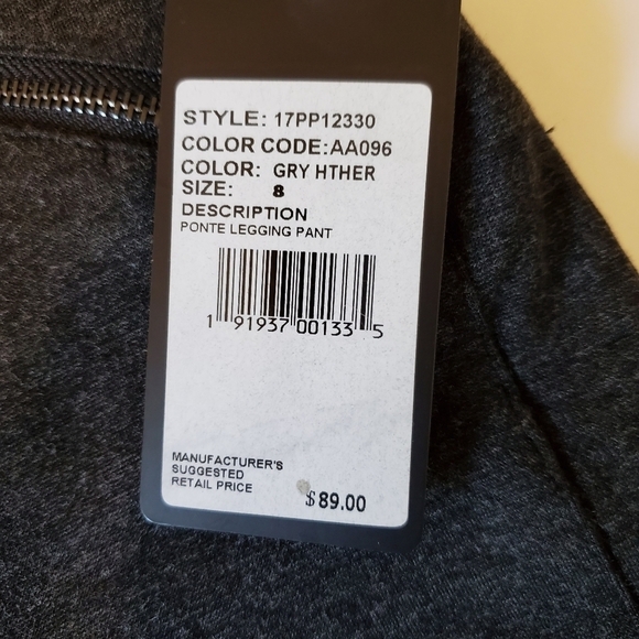 Adrianna Papell Charcoal Gray Knit Pant Sz 8 - Picture 6 of 13